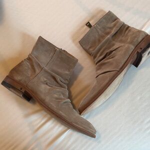 John Varvatos Men's Taupe Suede Ankle Boots - Classic Casual Style